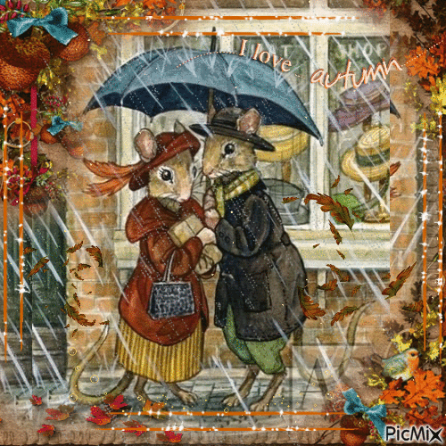 autumn rain - Бесплатни анимирани ГИФ