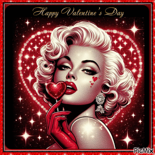 Marilyn en Valentine. - GIF animate gratis