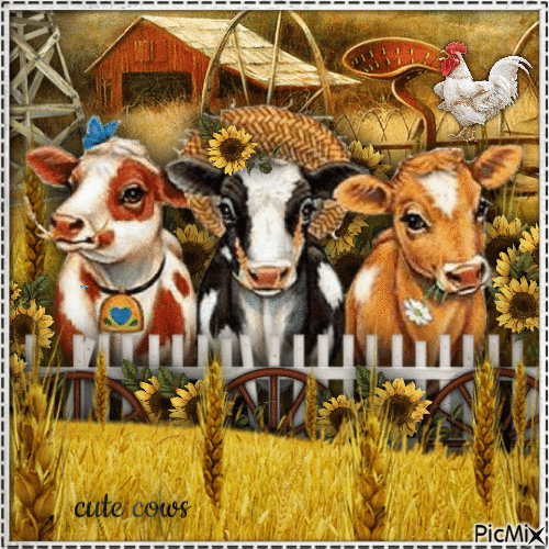 Cute Cows-07-19-23 - GIF animé gratuit