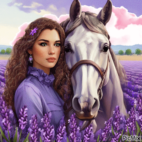 конкурс ,, Femme et cheval " - GIF animado gratis