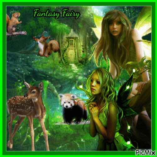 Fantasy Fairy - With Animals - GIF เคลื่อนไหวฟรี
