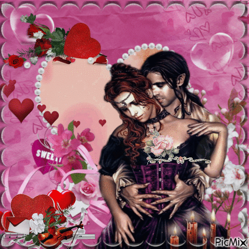 Saint valentin couple de Gothique - 無料のアニメーション GIF