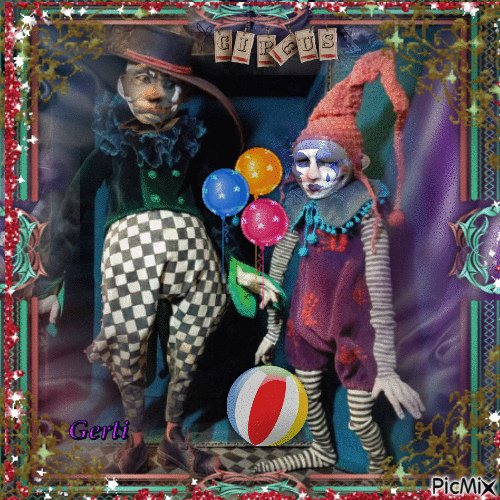 The clowns in the circus - Zdarma animovaný GIF