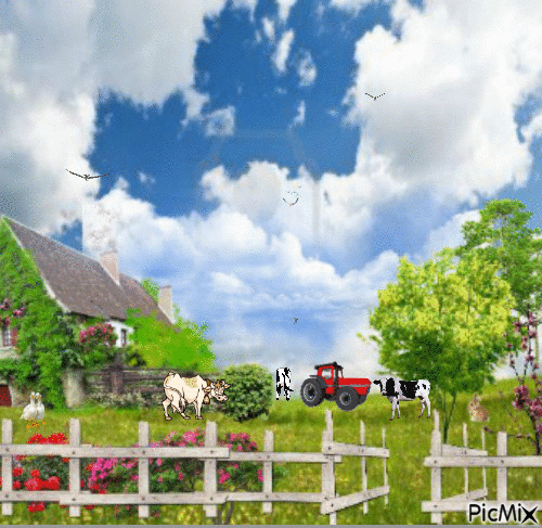 La maison dans la prairie - Zdarma animovaný GIF