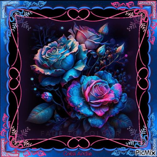 Roses Colorées - Art numérique - Gratis animeret GIF