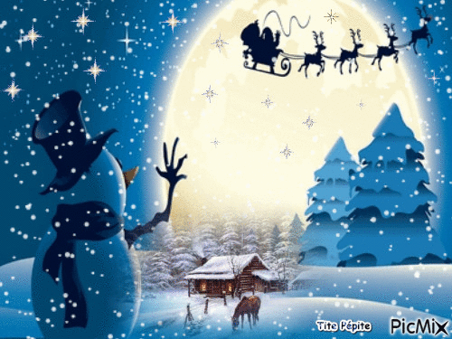 Au revoir Père Noël - GIF animate gratis