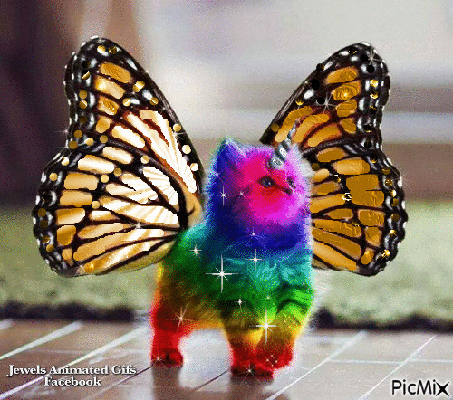 Butterfly Kitten - Бесплатни анимирани ГИФ