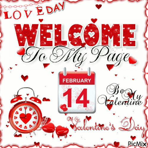 Welcome to My Valentine Page - GIF animado grátis