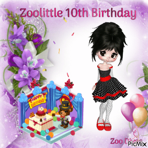 Zoolittle 10th birthday - Free animated GIF