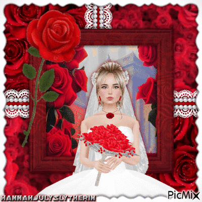 {♥♠♥}Bride with Red Roses{♥♠♥} - Бесплатни анимирани ГИФ