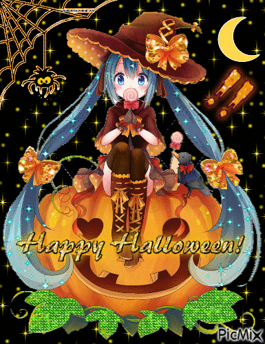 Hatsune Miku Halloween - Besplatni animirani GIF