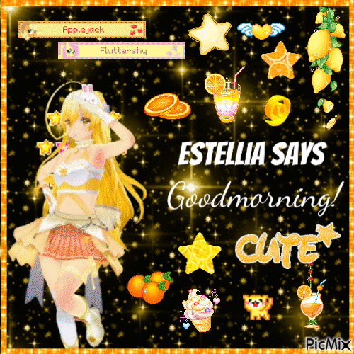 Estellia Says Goodmorning - 免费动画 GIF