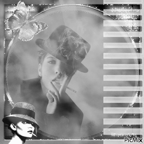 Femme avec une cigarette - Δωρεάν κινούμενο GIF