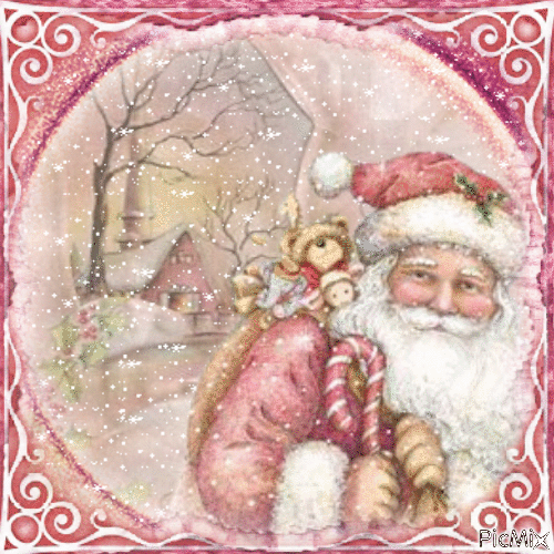 Natale vintage rosa - Gratis animerad GIF