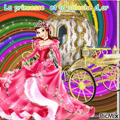 la princesse et la caleche d,or - Бесплатный анимированный гифка