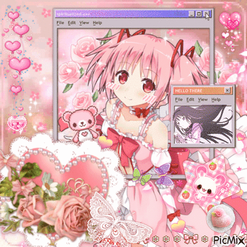 madoka homura digital pink - 免费动画 GIF