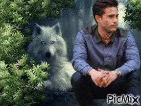A Man And His Wolf! - Gratis animeret GIF