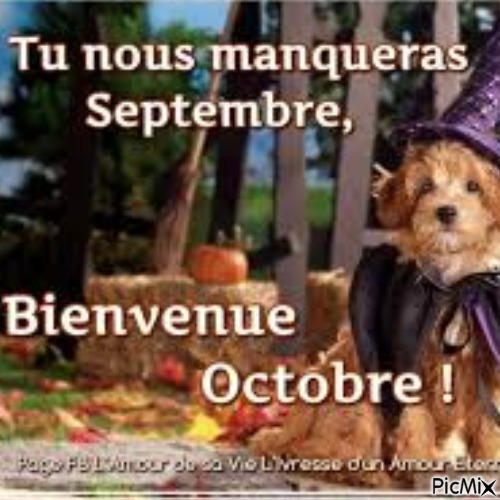Au revoir Septembre, bonjour Octobre ! - zdarma png