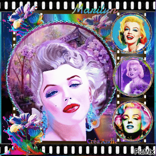 Marilyn, Portraits Artistiques - Free animated GIF