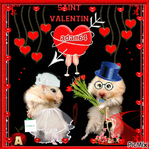 Saint Valentin chez les animaux - GIF animado grátis