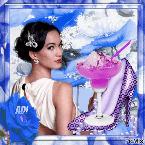 Glam Glam of a shoe and mixed drinks - GIF animé gratuit