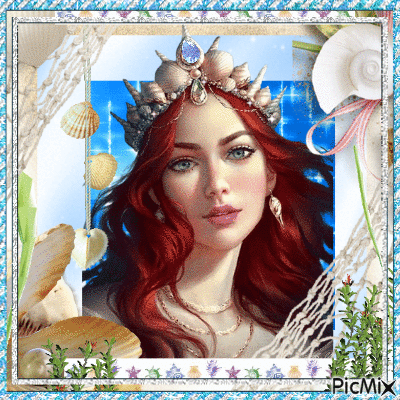 mermaid portrait - Ingyenes animált GIF