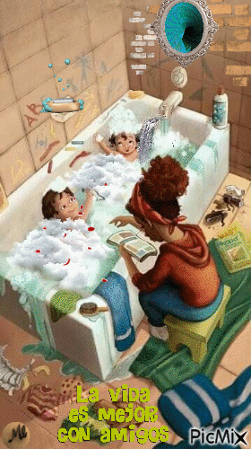Con un bañoñ - 免费动画 GIF