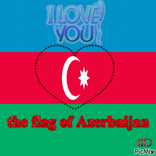 the flag of Azerbaijan - GIF animé gratuit
