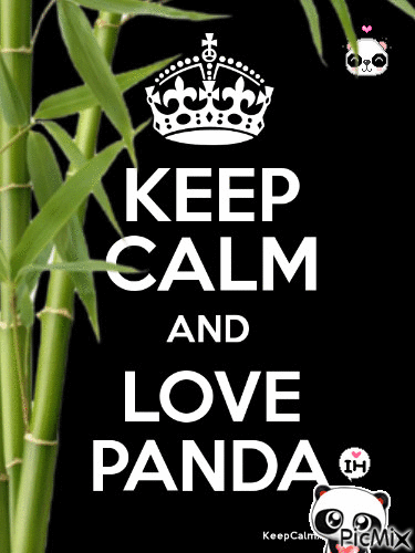 keep calm and love panda - GIF เคลื่อนไหวฟรี