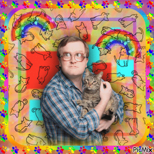 Bubbles with a cat - Free animated GIF