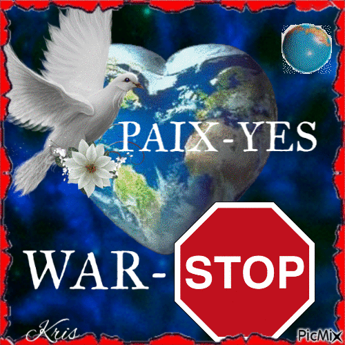 Faites la paix, pas la guerre - 無料のアニメーション GIF