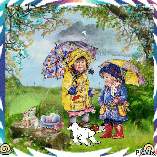 pluie de printemps - Бесплатни анимирани ГИФ