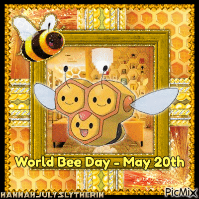 ((Let's Celebrate World Bee Day with Combee)) - Бесплатный анимированный гифка