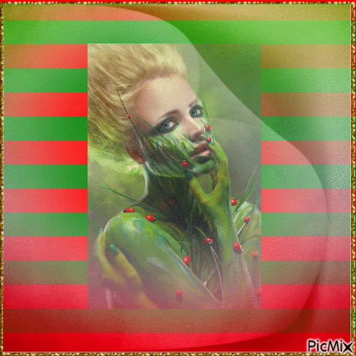 woman green/red - Besplatni animirani GIF