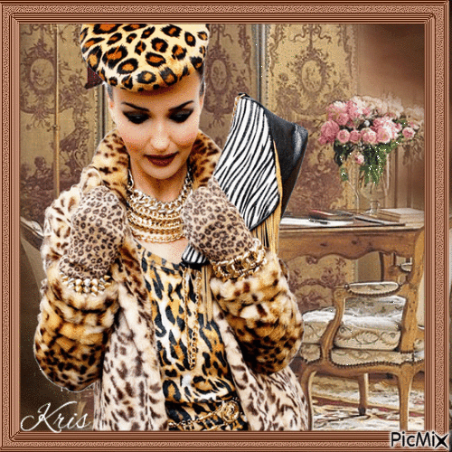 Robe imprimée léopard - Gratis animerad GIF