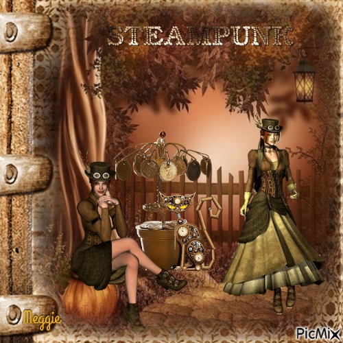 steampunk friends - png gratuito