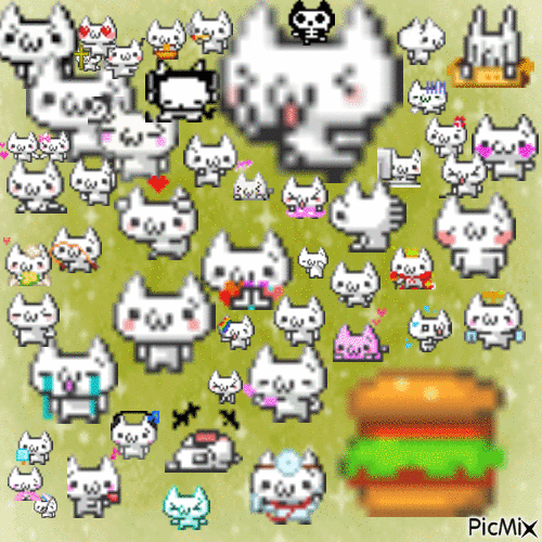 pixel cat picmix - Gratis animeret GIF