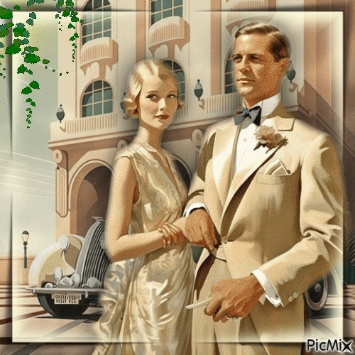 Art Deco Couple - GIF animé gratuit