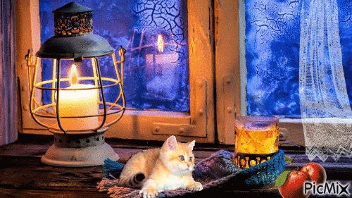 Зимний вечер - Безплатен анимиран GIF