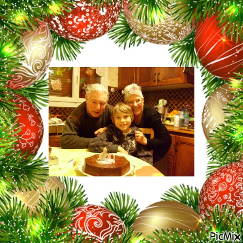 Decor de Noël  avec photo’de famille - bezmaksas png