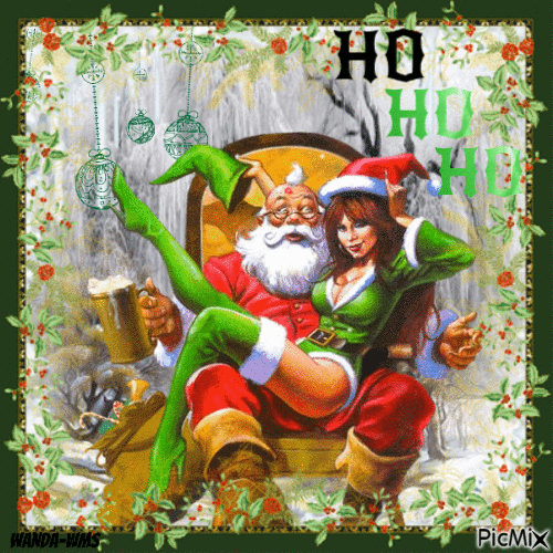 Christmas-santa-woman - Бесплатный анимированный гифка