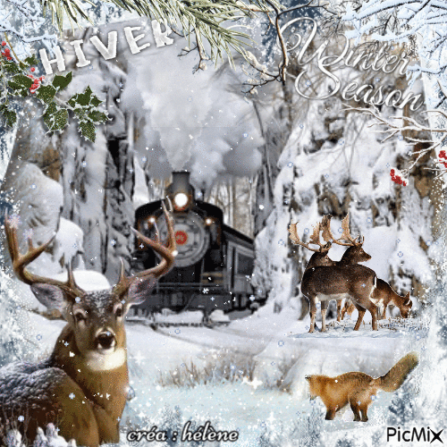 concours : Train dans la nature en hiver - Безплатен анимиран GIF