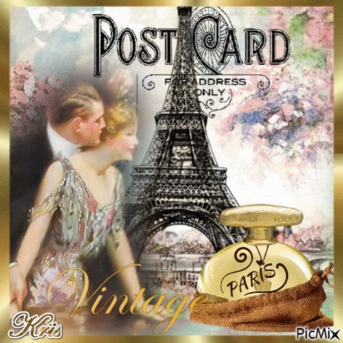 parfum Paris vintage🌹🌼 - Gratis animeret GIF