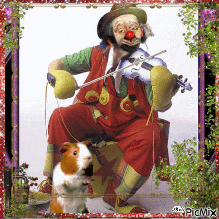 Clown musicien - Free animated GIF