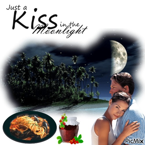 Just A Kiss In The Moonlight In July - gratis png