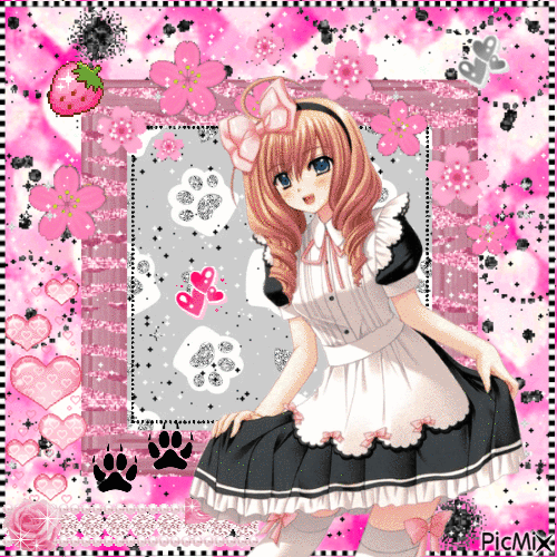Kawaii pink black and white - Ilmainen animoitu GIF