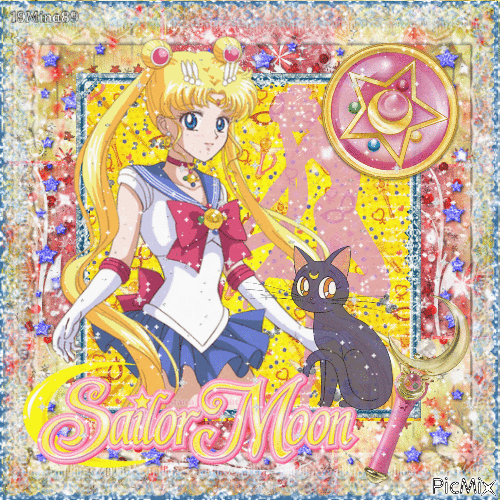 Sailor Moon And Luna - GIF animado grátis