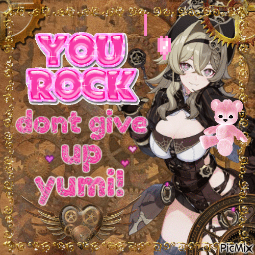 dont give up yumi - Gratis geanimeerde GIF