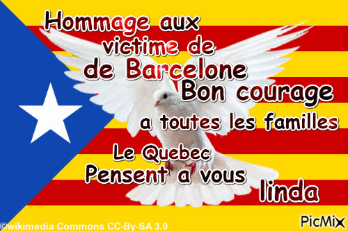 Hommage a toutes les victimes de Barcelone - GIF animate gratis