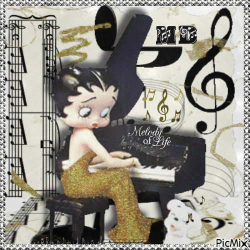 Betty Boop y la musica - 無料のアニメーション GIF